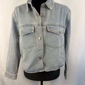 Stoosh Vintage Denim Jacket Cropped Light Wash M